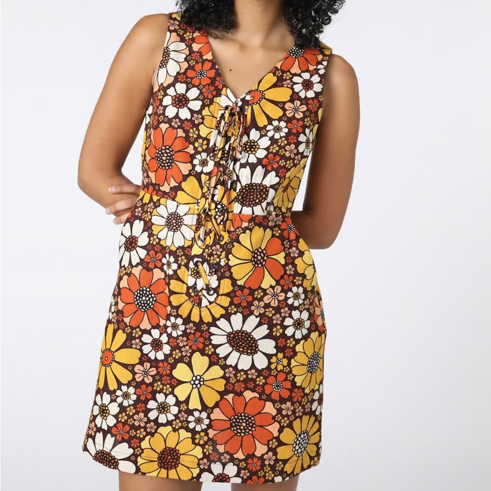 Pinafore Mod Floral Dress Princess Highway Vintage